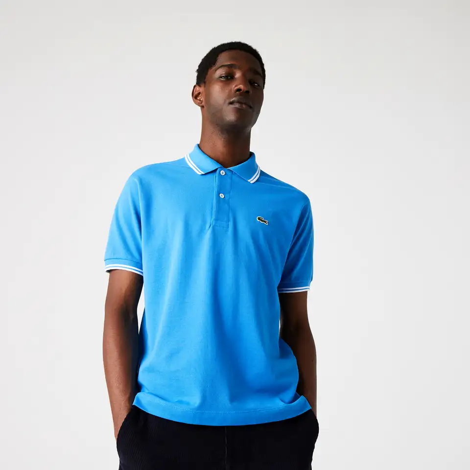 Мужская рубашка поло lacoste classic fit с полосатыми акцентами из хлопка, фотография 1