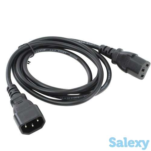 Сетевой кабель питания ИБП, удлинитель кабеля питания ПК 1.8м, фотография 1