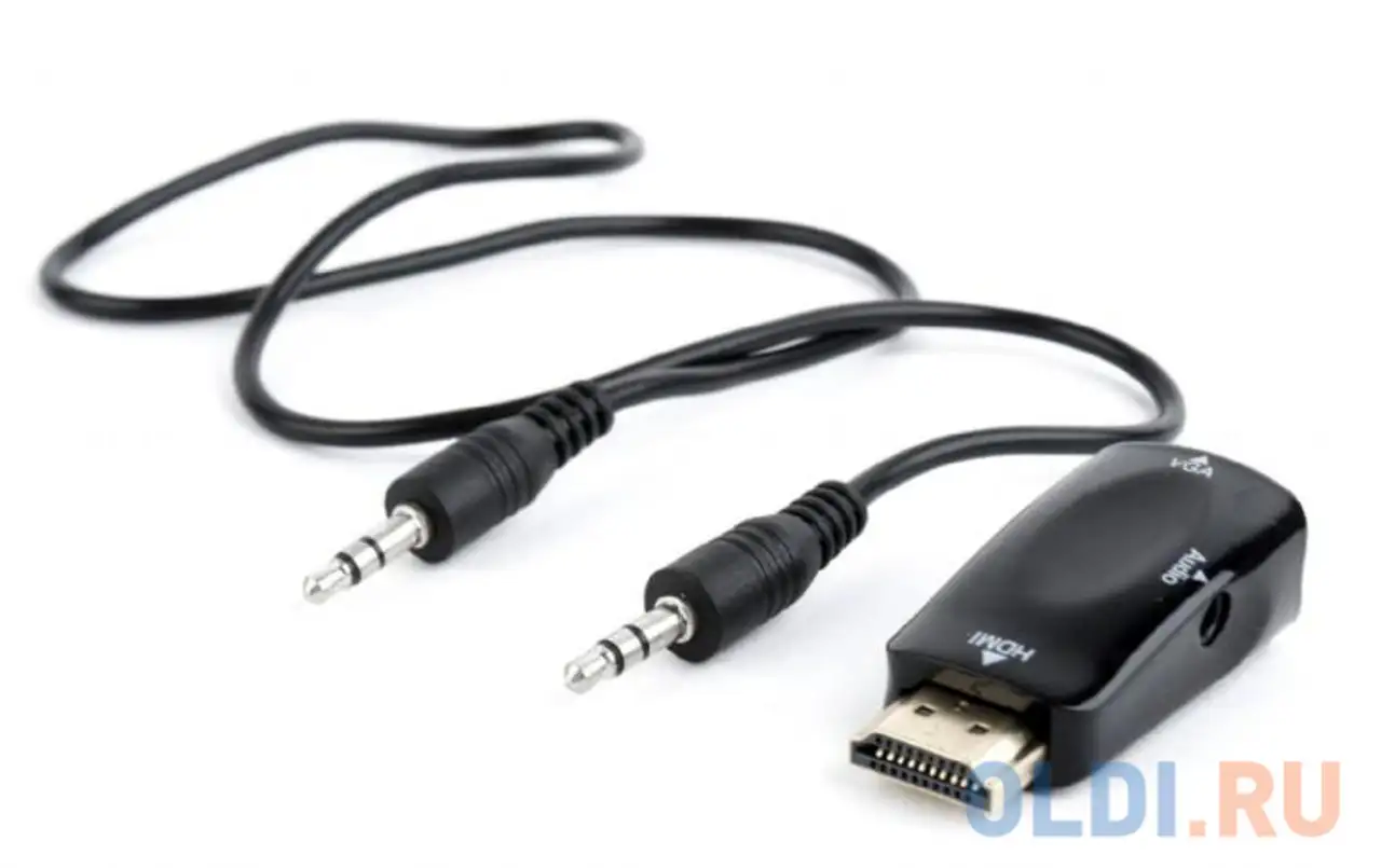 Переходник hdmi vga bion bxp-a-hdmi-vga-02 круглый черный, фотография 1