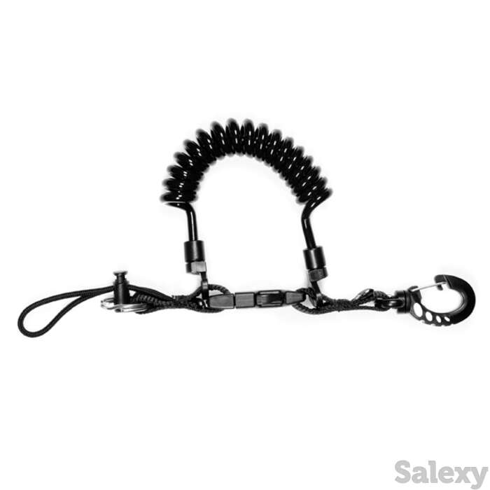 Держатель спиральный карабин+кольцо с петлёй, фотография 1