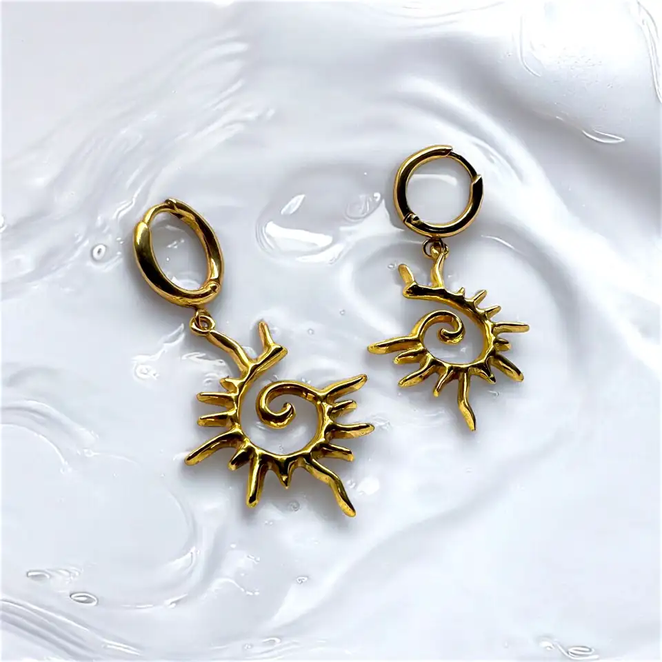 Серьги с подвеской Солнце, фотография 1