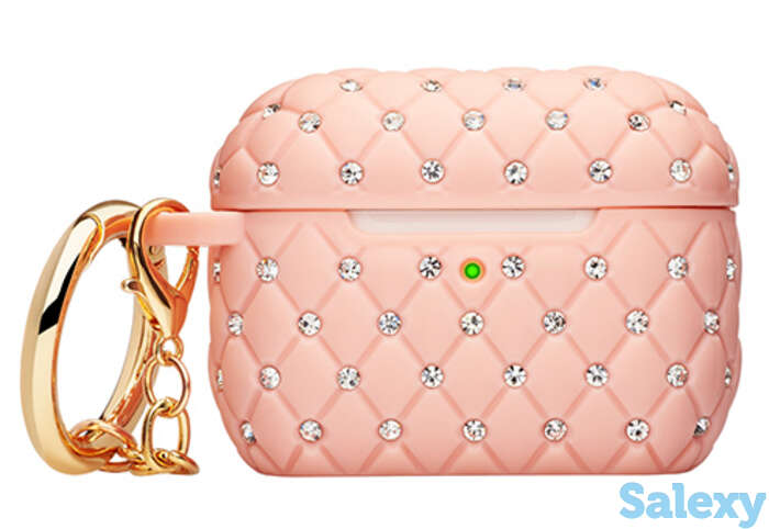 Чехол с карабином deppa crystal для airpods pro (47317). розовый, фотография 1