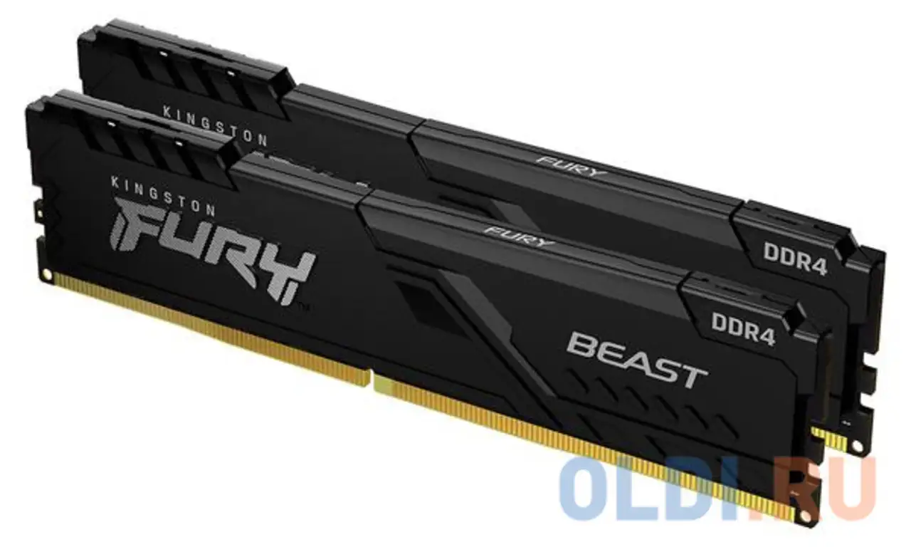 Оперативная память для компьютера kingston fury beast black dimm 32gb ddr4, фотография 1