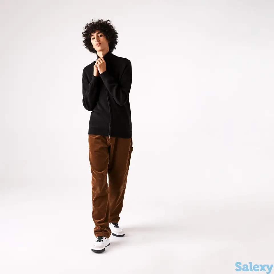 Мужской шерстяной кардиган lacoste с воротником-стойкой на молнии, фотография 1