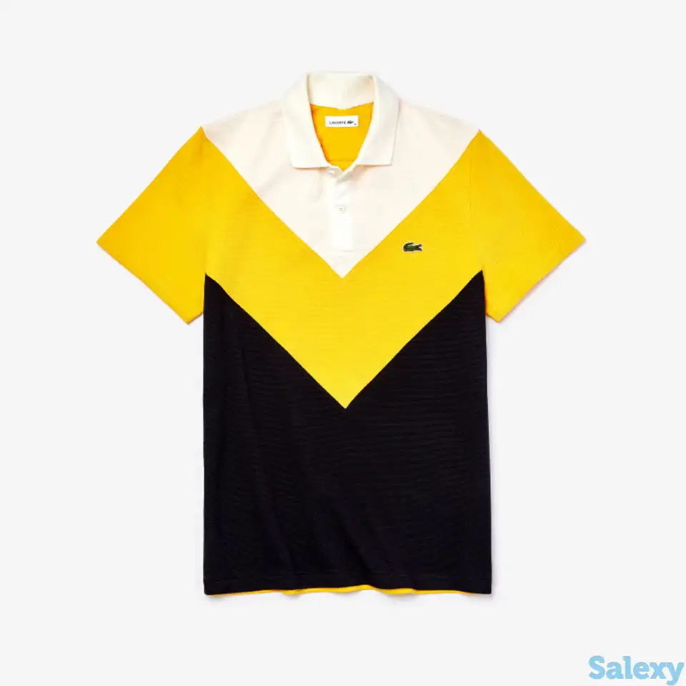 Мужское поло lacoste regular fit geometric, фотография 1