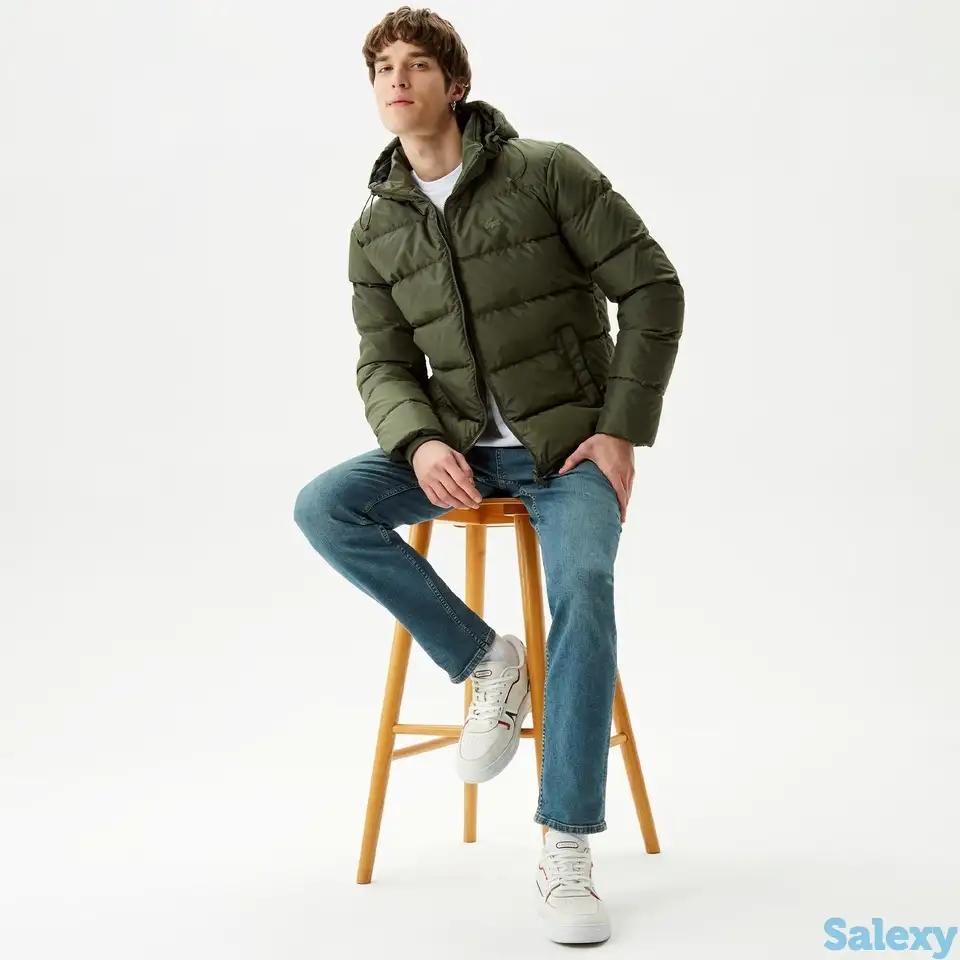 Мужская утеплённая куртка lacoste с капюшоном, фотография 1