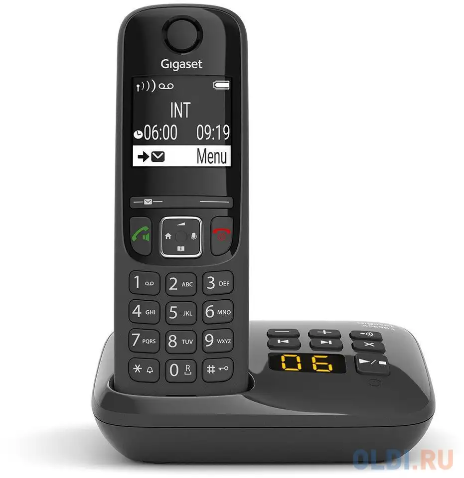 Р/телефон dect gigaset as690a rus черный автооветчик аон, фотография 1