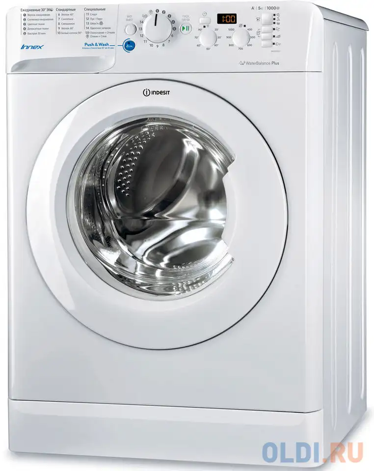 Стиральная машина indesit innex bwsd 51051 класс: a-10% загр.фронтальная макс.:5кг белый, фотография 1