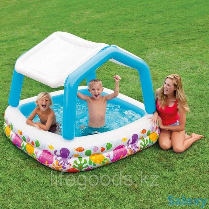 Детский надувной бассейн с навесом 157х157х122 см, Intex 57470, фотография 3