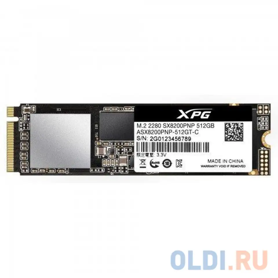 Ssd накопитель a-data xpg sx8200 pro 512 gb pci-e 3.0 x4, фотография 1