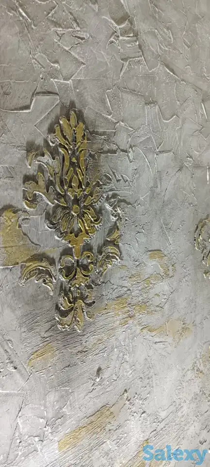 Профессиональное нанесение декоративной штукатурки на стены и потолок от опытного мастера, фотография 9