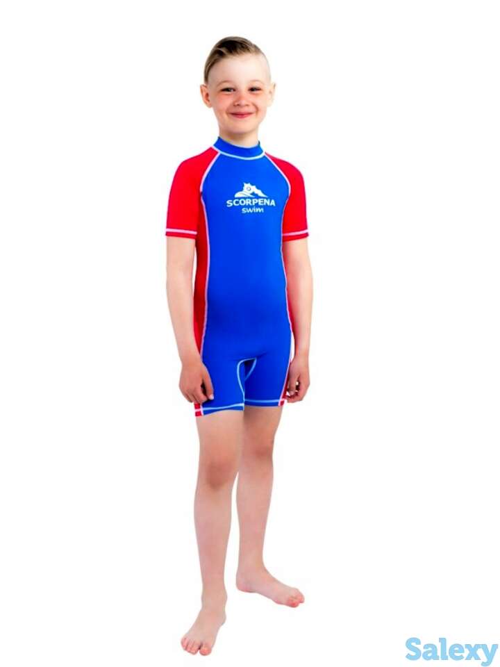 Гидрокомбинезон лайкр. укороч. scorpena swim детск., 10-12л., голубой, фотография 1