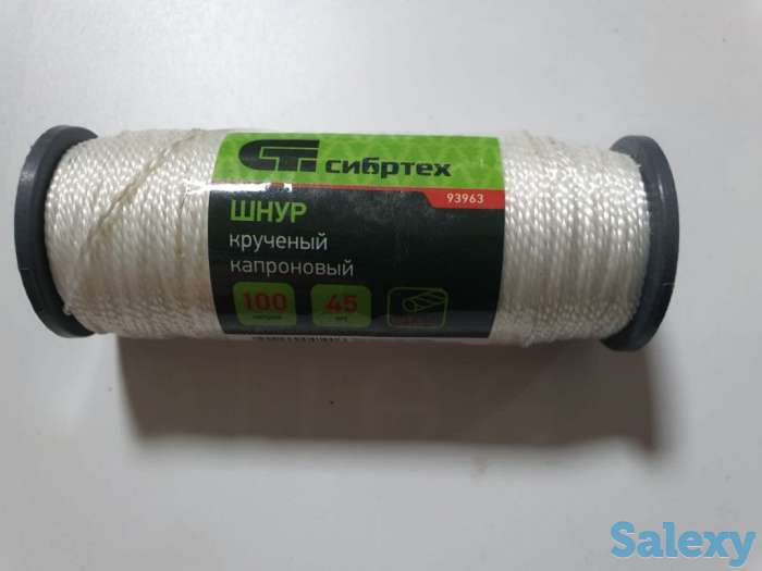 Крученый капроновый шнур 1.5мм, 100м катушка, 45кгс СИБРТЕХ Россия, фотография 1