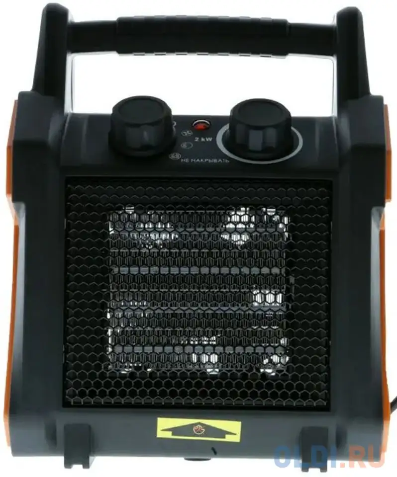 Тепловентилятор sturm fh2034cq 2000 вт чёрный оранжевый, фотография 1