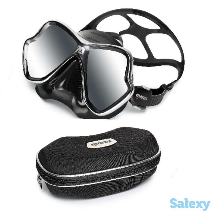 Маска для плавания mares x-vision ls юбилейная на 70лет, для взрослых - ц.обт.серо-черный, ц.р.чёрно-серый прозрачные стекла, фотография 1