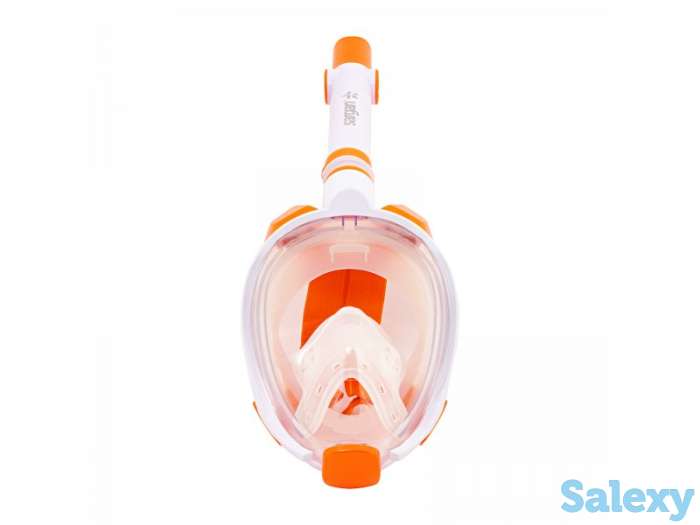 Маска подводная полнолицевая sargan галактика премиум десткая белая/оранжевая, фотография 7