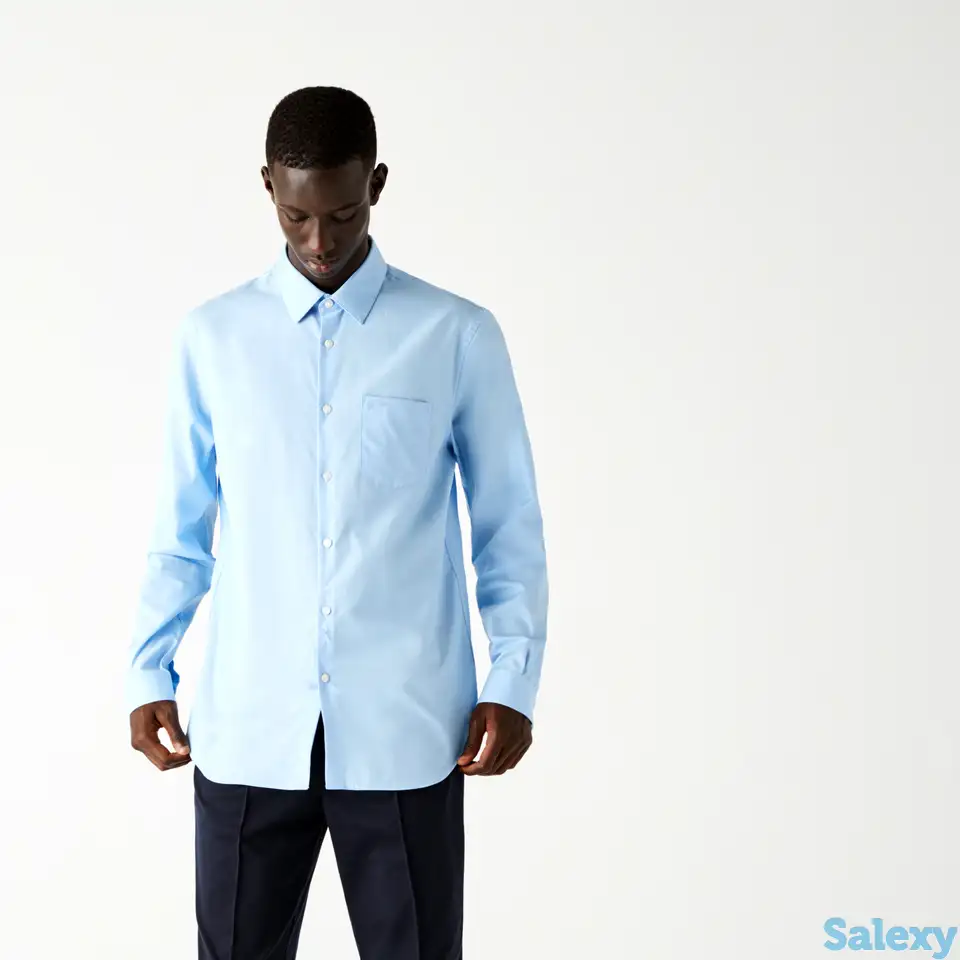 Мужская рубашка lacoste regular fit из хлопкового поплина, фотография 1