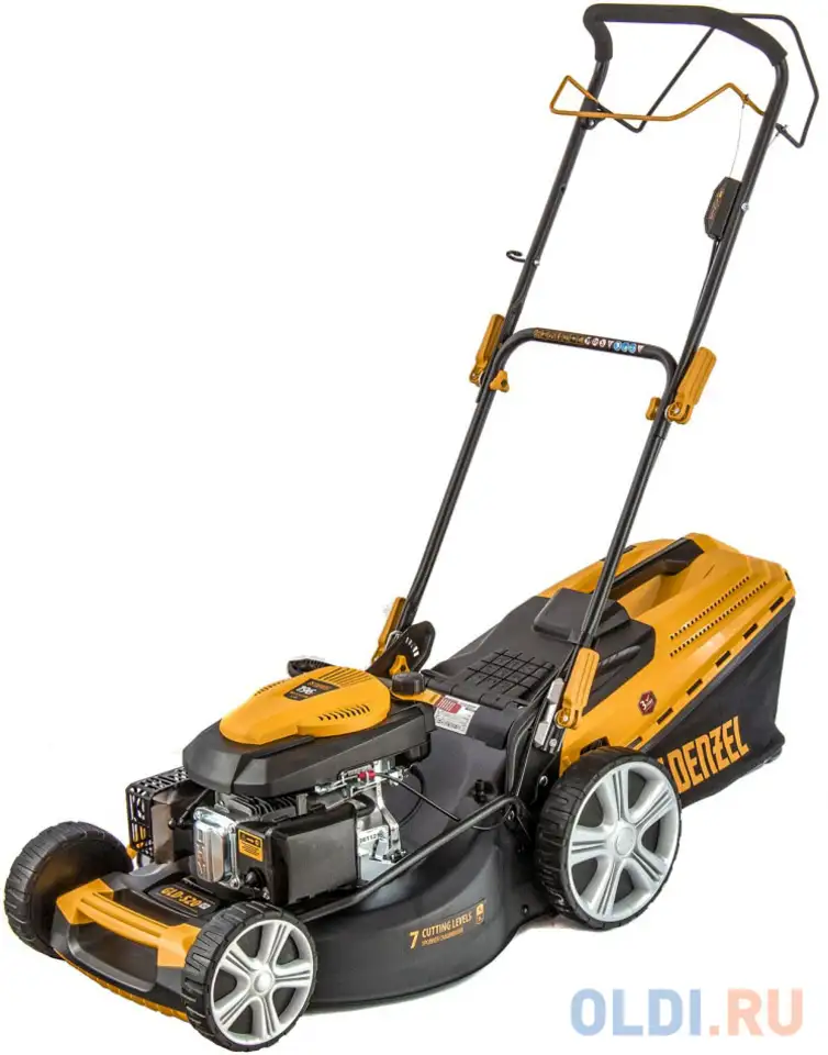 Газонокосилка бензиновая gld-520sp, 196 куб.см., шир. 52 см,самоход.,7 уров.,травосб. 60 л//, фотография 1