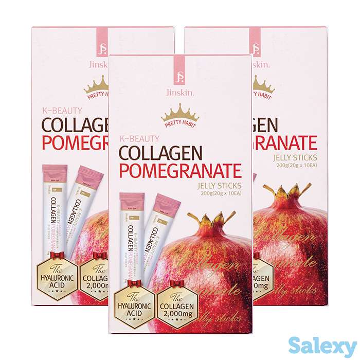 Коллагеновое желе в стиках jinskin k-beauty collagen pomegranate jelly sticks (30 шт.), фотография 1