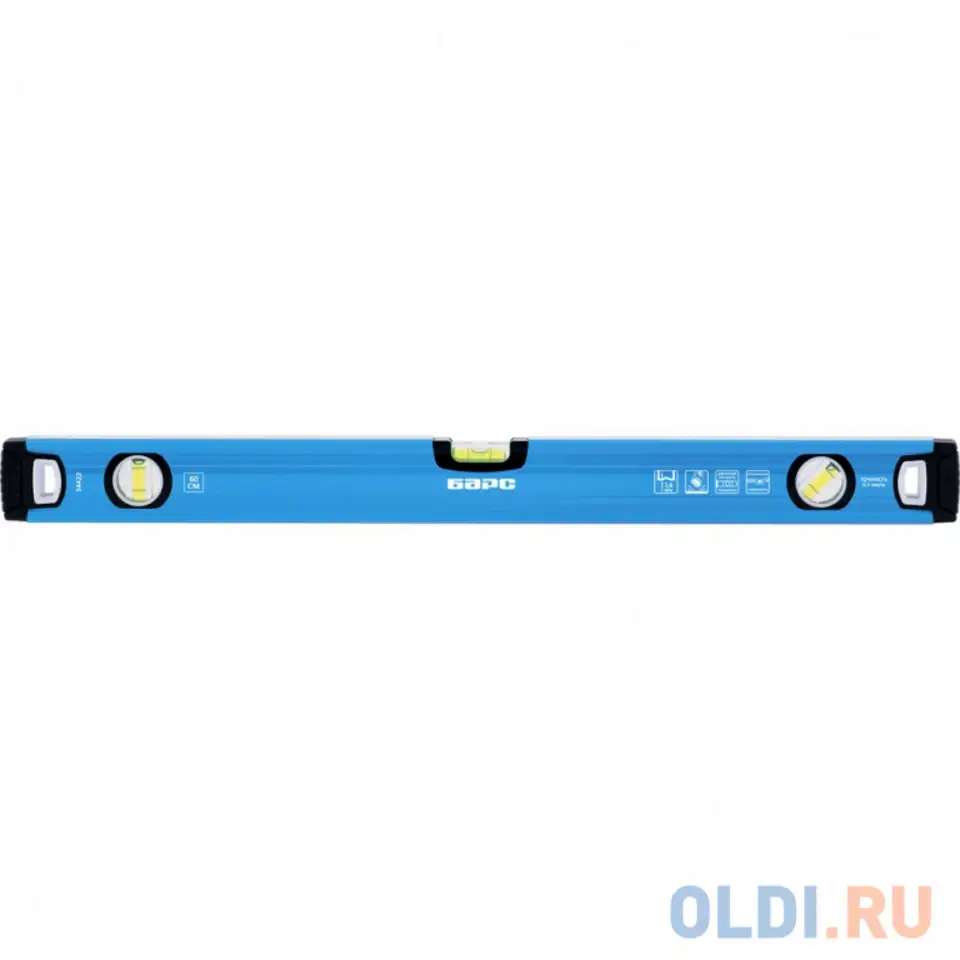 Уровень алюминиевый, 1000 мм, профиль 1,6 мм, фрезерованный, ударопрочные заглушки, 3, фотография 1