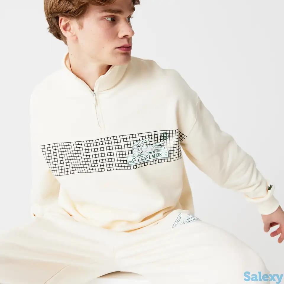 Мужская толстовка lacoste с воротником на молнии из хлопка loose fit, фотография 1