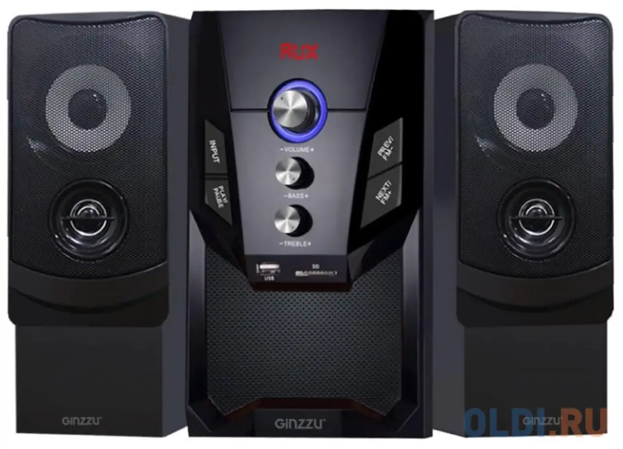 Ginzzu gm-415, акустическая система 2.1, 50w/bt/usb/sd/fm/ду, фотография 1