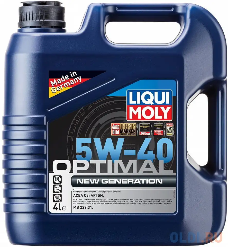 39033 liquimoly нс-синт. мот.масло optimal new generation 5w-40 (4л), фотография 1