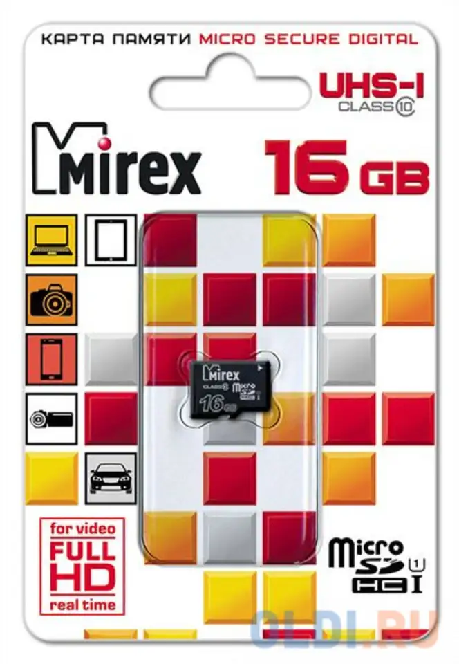 Флеш карта microsd 16gb mirex microsdhc class 10 uhs-i, фотография 1