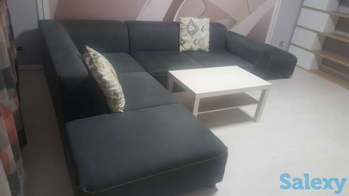 Продам угловой диван буквой L с пуфом и столиком, фотография 1