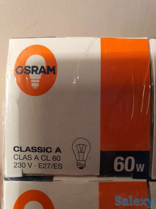 Лампа накаливания OSRAM 60W, лампочка топ качество, фотография 1