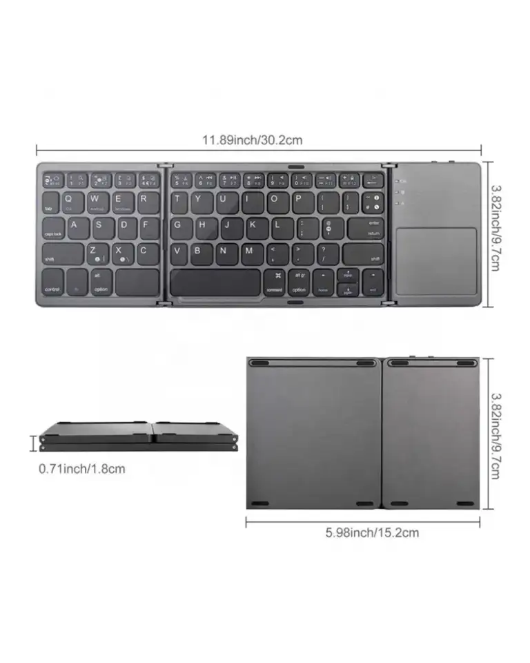 Складная беспроводная клавиатура с тачпадом, фотография 3