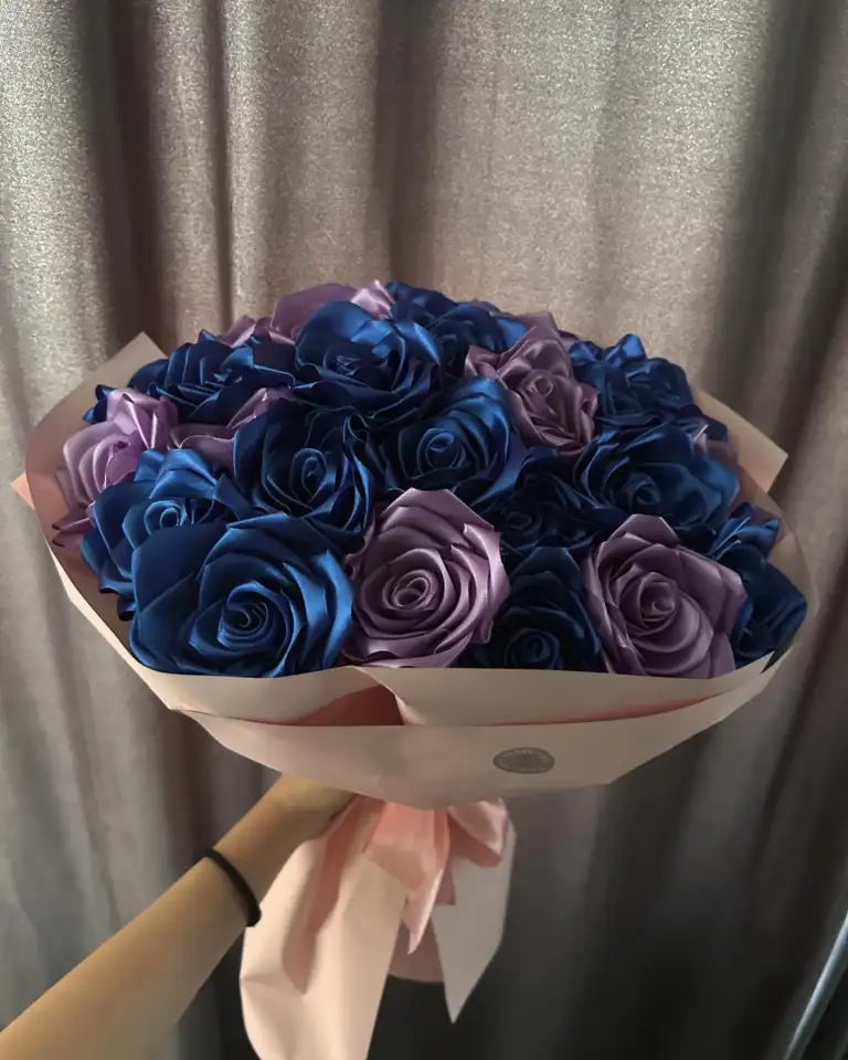 Букеты атласных цветов, фотография 3