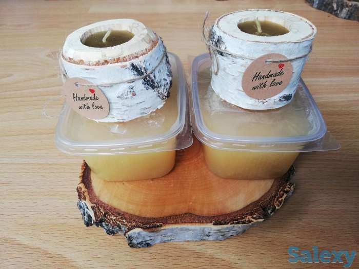 Набор (мед, свечи, спил берёзы), фотография 2