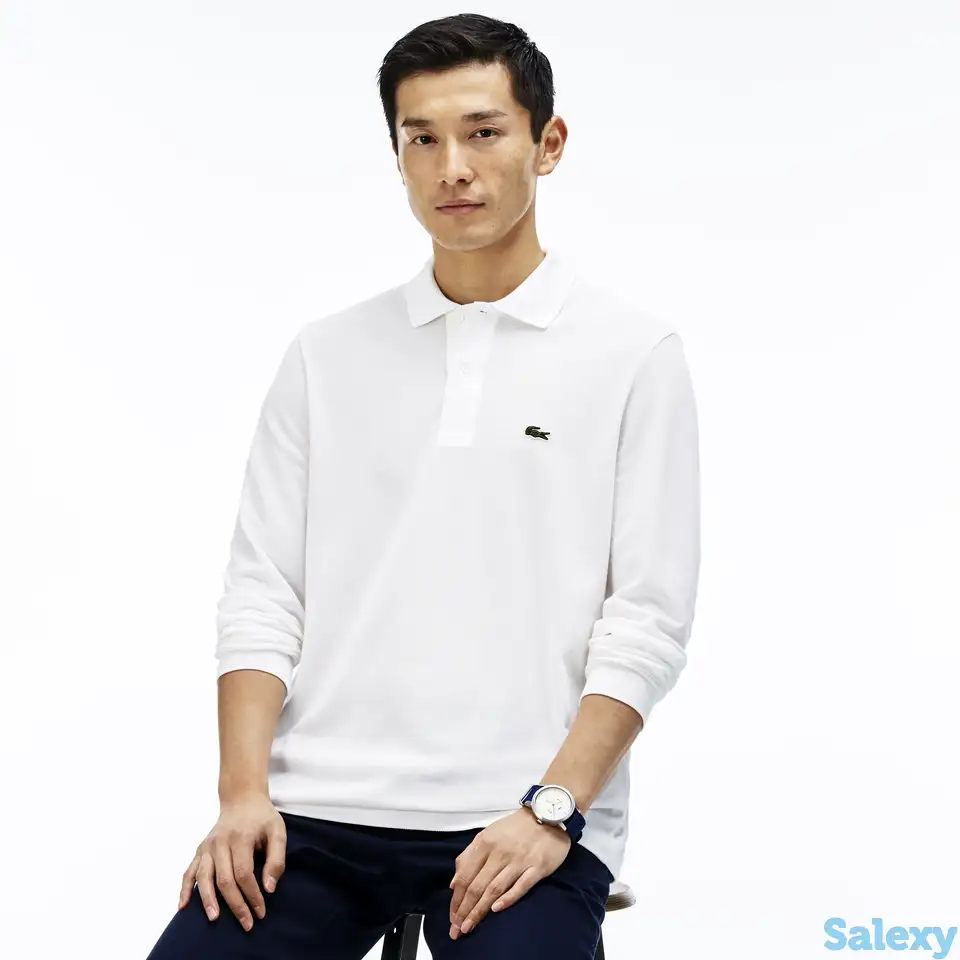 Мужское поло lacoste l.12.21 classic fit с длинным рукавом, фотография 1