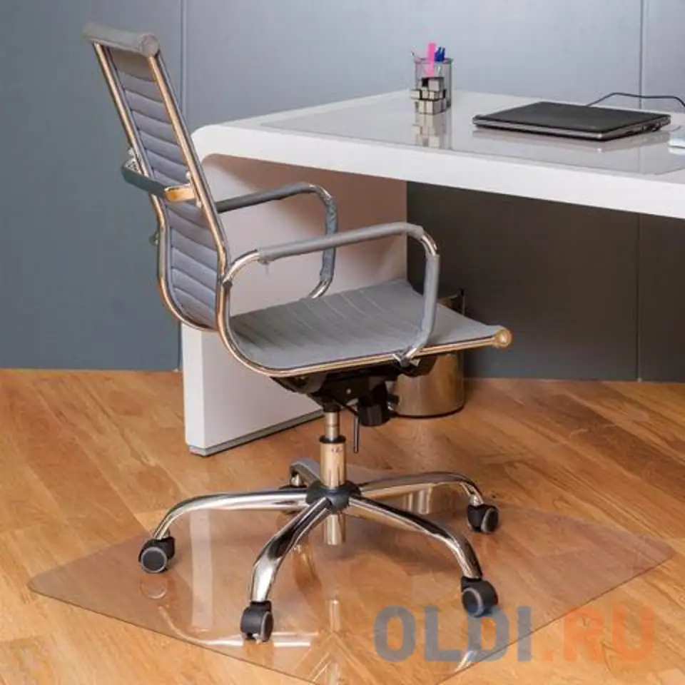 Коврик защитный для напольных покрытий brabix, поликарбонат, 90х90 см, глянец, толщина, фотография 1