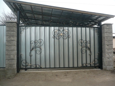 Изготовление навесов, ангаров, автоматических ворот, заборы, установка консольной системы ворот, фотография 9