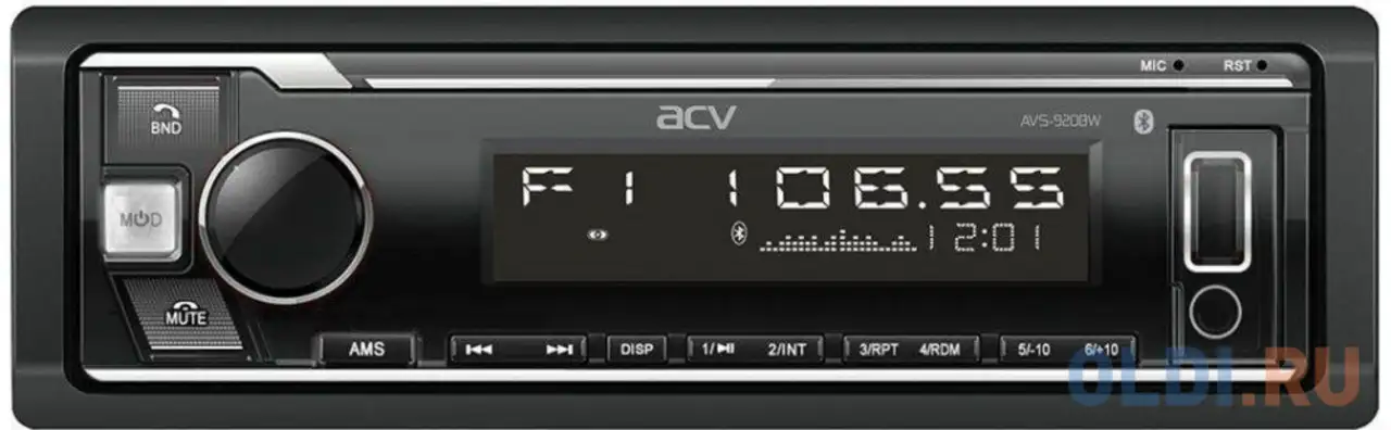 Автомагнитола acv avs-918bw 1din 4x50вт, фотография 1