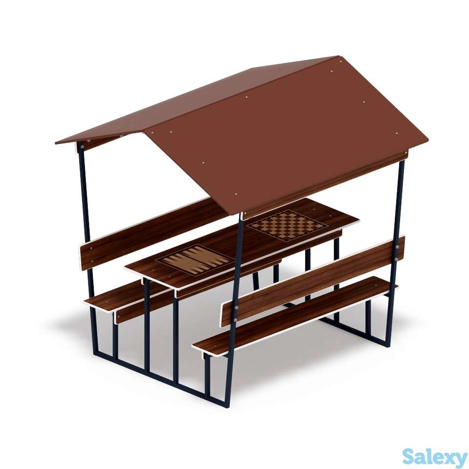 Столик взрослый с навесом нарды + шахматы мф 32.01.05-04, фотография 1