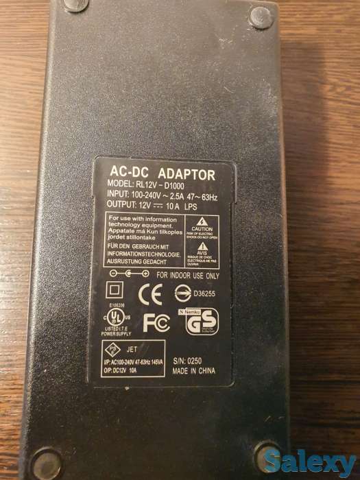 Адаптер AC-DC 12V-10A блок питания адаптор, фотография 6