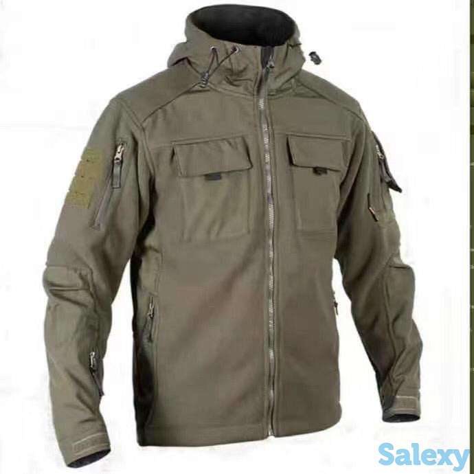 Натовские тактические флисовые комбинированные кофта-ветровка-726 Оптом и в Розницу, фотография 2