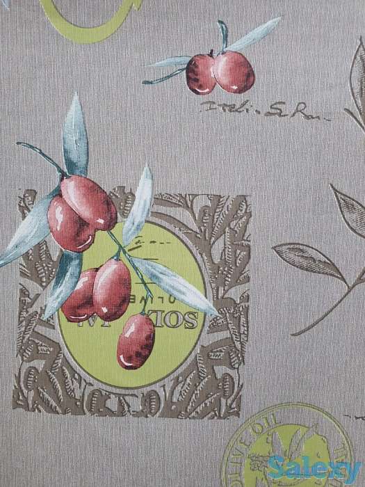 Скатерть клеенка на основе дер, плотная качество ширина 140 см Оливки, фотография 1