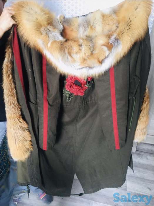 Парка зимняя из натурального меха лисы. Состояние отличное., фотография 1