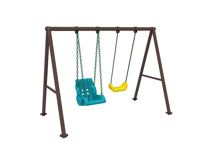 Метало-пластиковые детские игровые  городки, качели, фотография 5