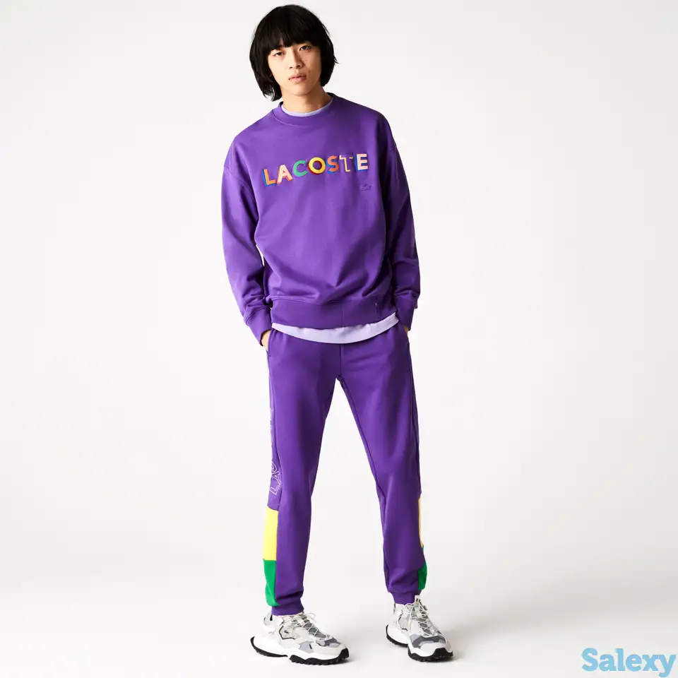 Мужские фирменные флисовые брюки lacoste для бега, фотография 1