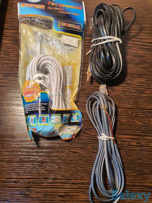 Телефонный кабель, провод, шнур к телефону 5 метров, фотография 1
