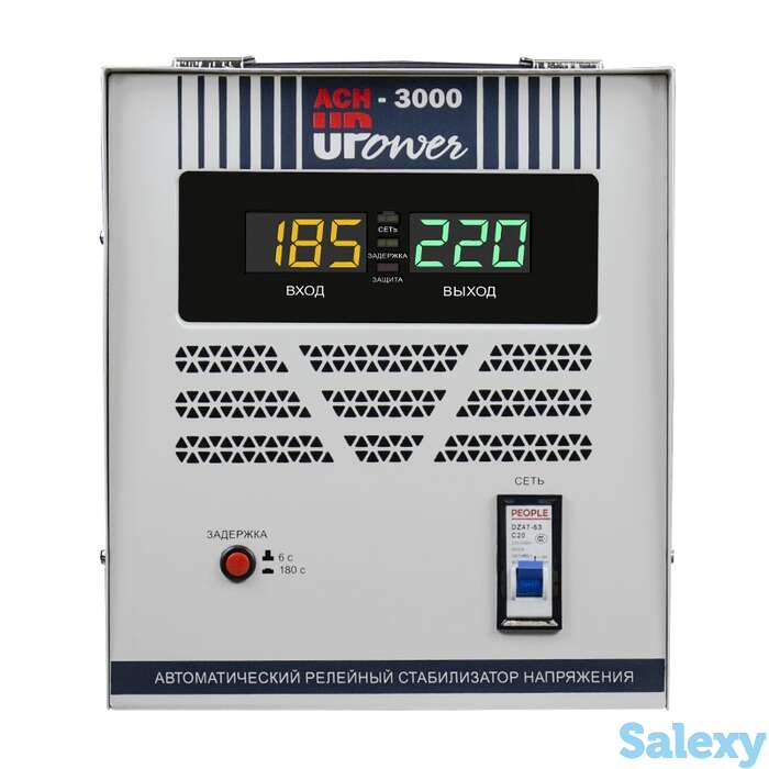 Однофазный стабилизатор напряжения upower асн 3000 ii поколение, фотография 1