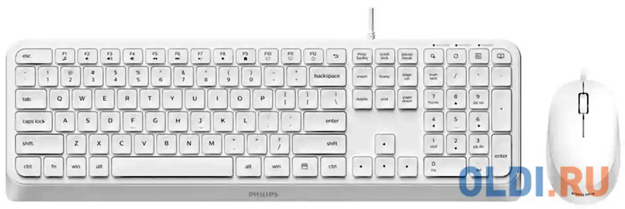 Philips проводной комплект  spt6207w(клавиатура spk6207w+мышь spk7207w) usb 2.0 104 клав/3, фотография 1