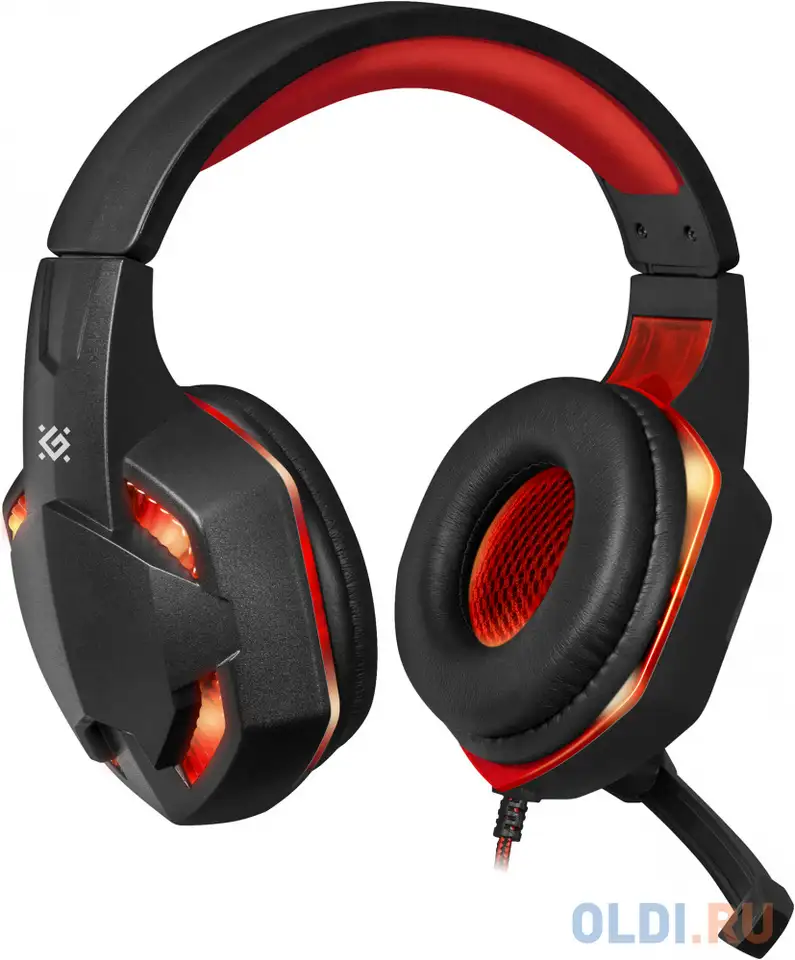 Гарнитура defender warhead g-370 черный+красный, кабель 2 м, фотография 1