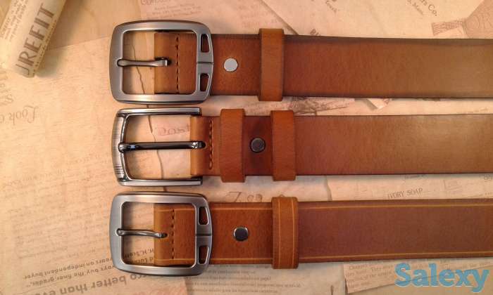 Ремень натуральная кожа ручной работы мужской, фотография 1