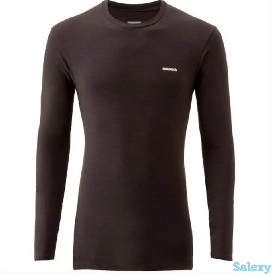 Термокофта goldwin men base layer crew black, фотография 1